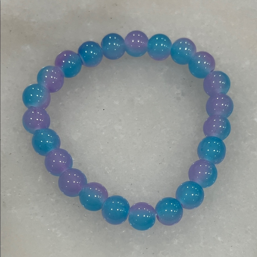 Blue and Purple Beaded Bracelet